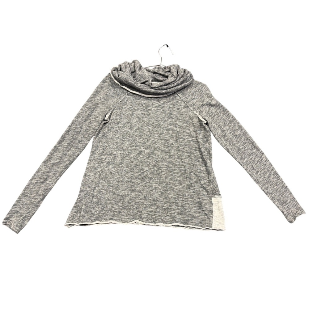 Free People Beach Pullover Womens OS Grey Cowl Neck Raglan Boho Knit Sweater